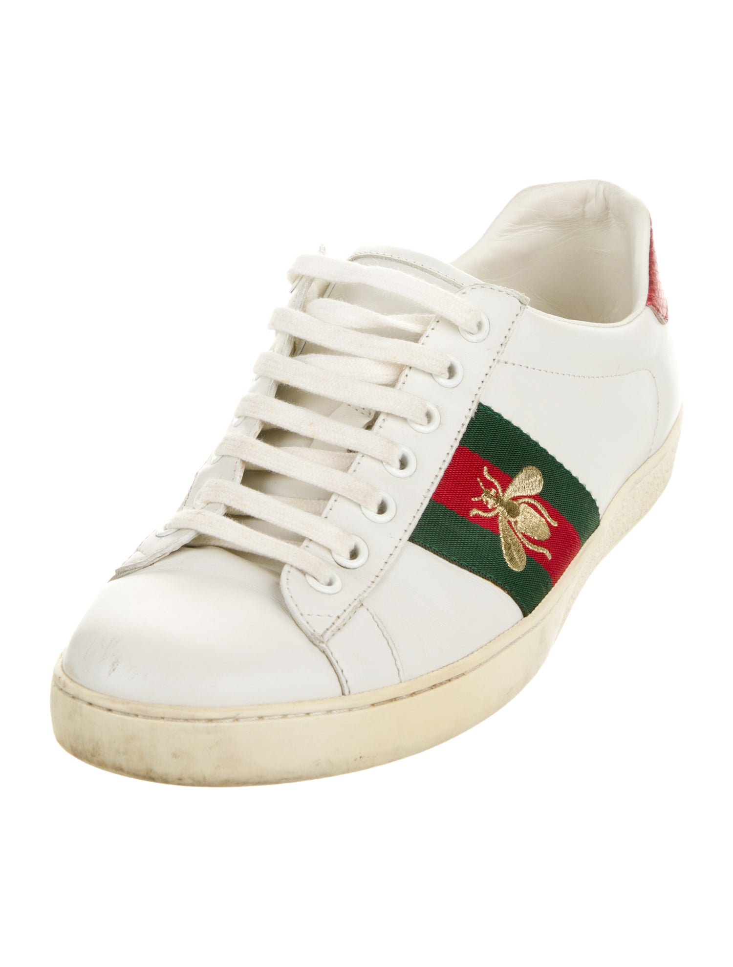 Gucci Web Accent Leather Sneakers